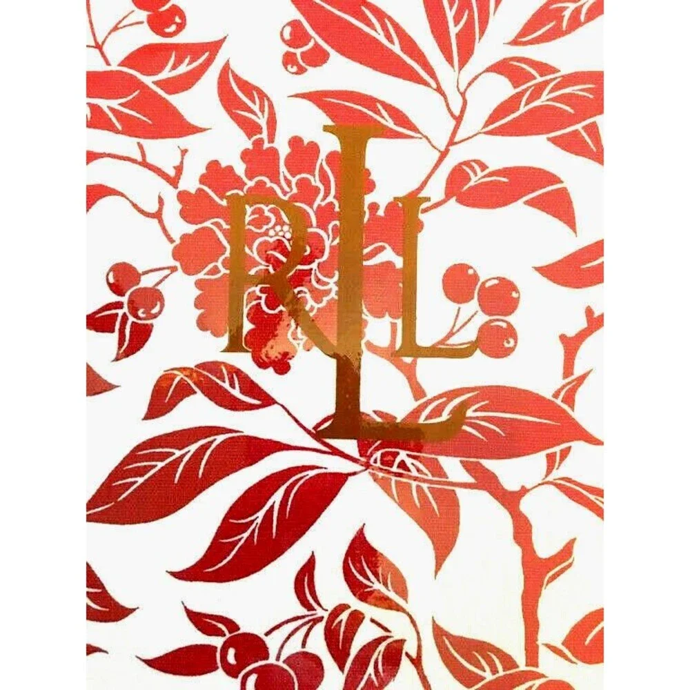 Ralph Lauren Christmas Pineview Fabric Tablecloth Red Holiday 60x84